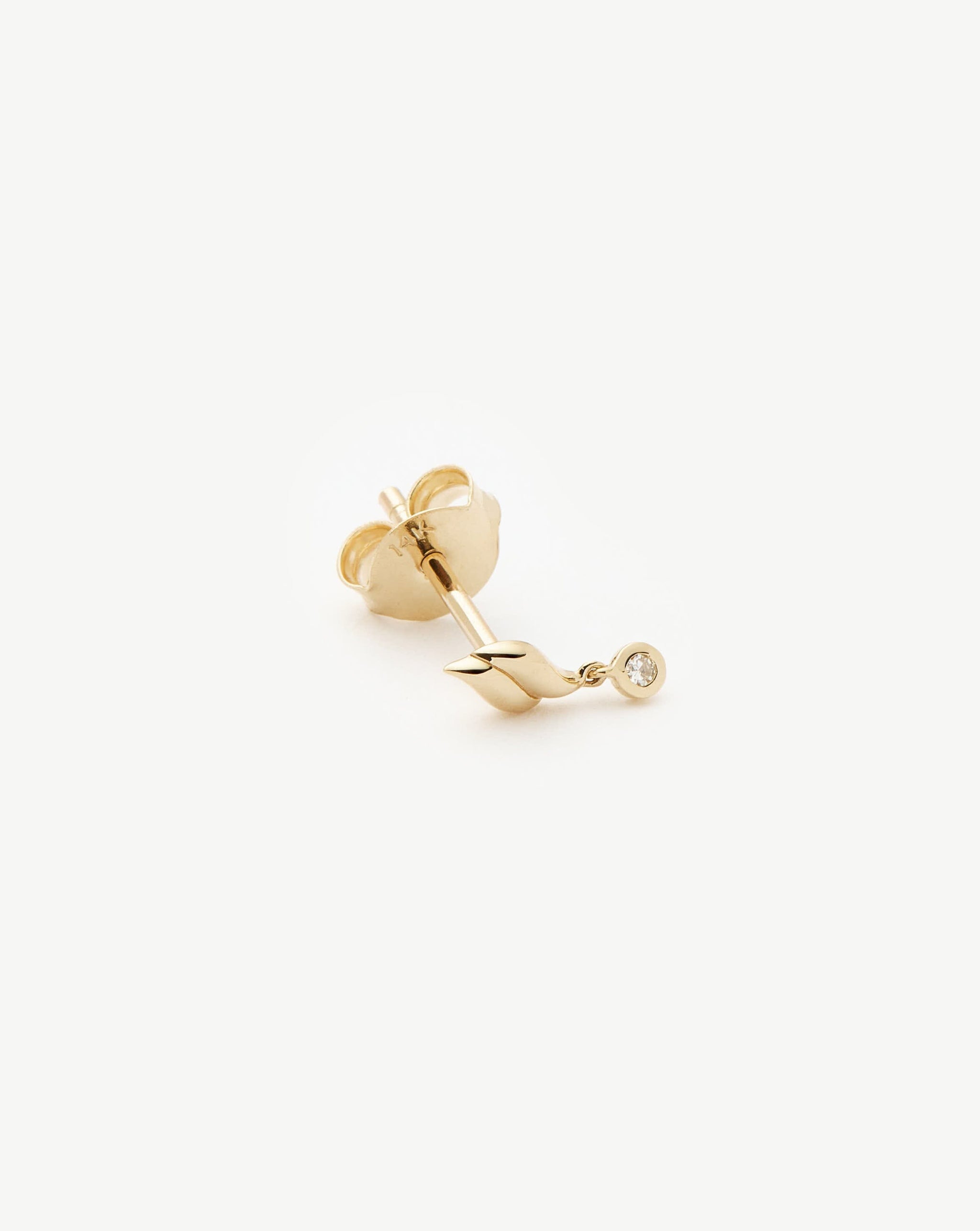 Fine Savi Single Stud Earring | 14k Solid Gold/Diamond Earrings Missoma 