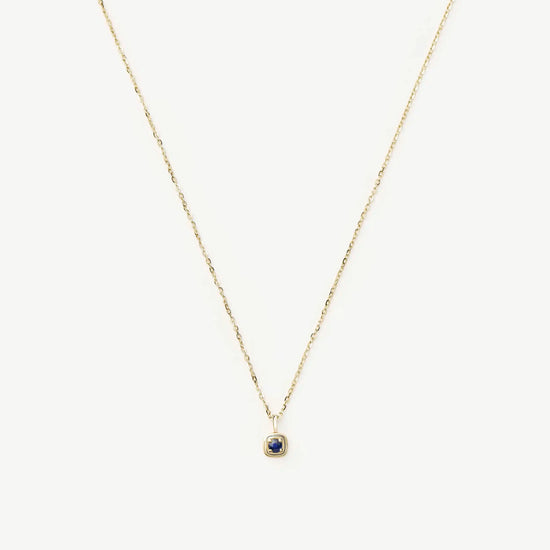 Fine September Birthstone Pendant Necklace | 14k Solid Gold/Blue Sapphire Necklace Missoma 
