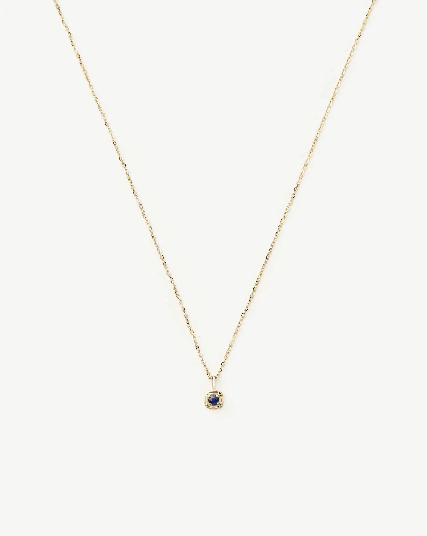 Fine September Birthstone Pendant Necklace | 14k Solid Gold/Blue Sapphire Necklace Missoma 