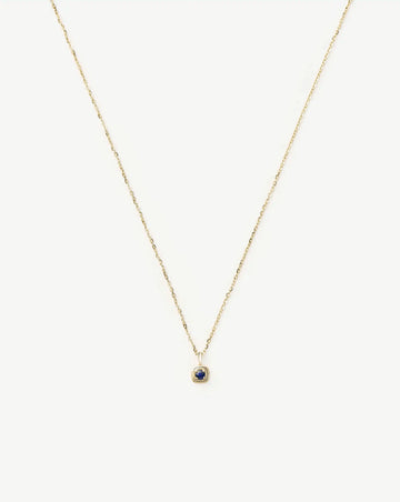 Fine September Birthstone Pendant Necklace | 14k Solid Gold/Blue Sapphire Necklace Missoma 