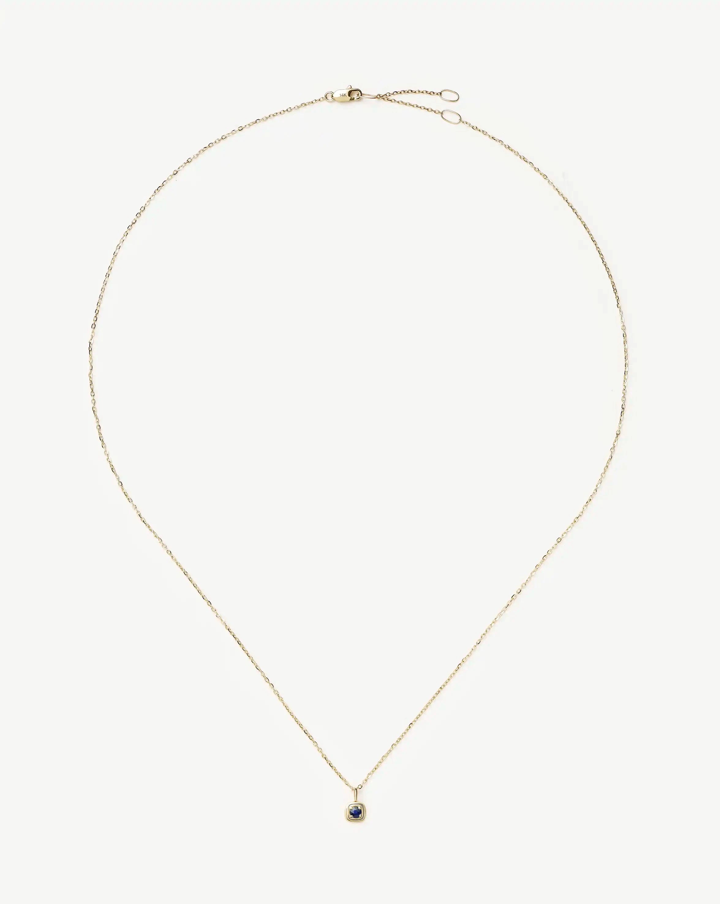 Fine September Birthstone Pendant Necklace | 14k Solid Gold/Blue Sapphire Necklace Missoma 