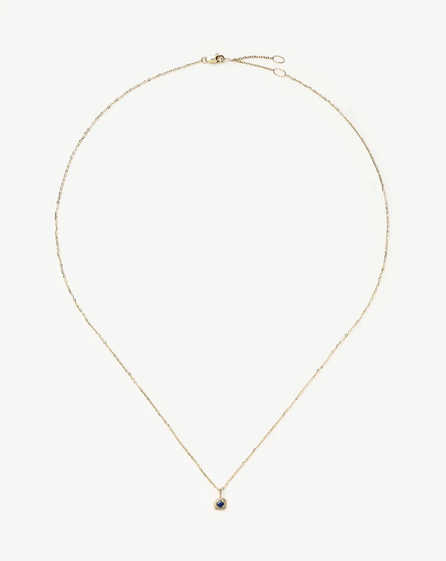 Fine September Birthstone Pendant Necklace | 14k Solid Gold/Blue Sapphire Necklace Missoma 