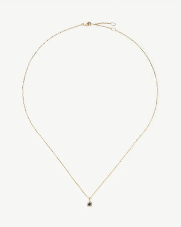 Fine September Birthstone Pendant Necklace | 14k Solid Gold/Blue Sapphire Necklace Missoma 