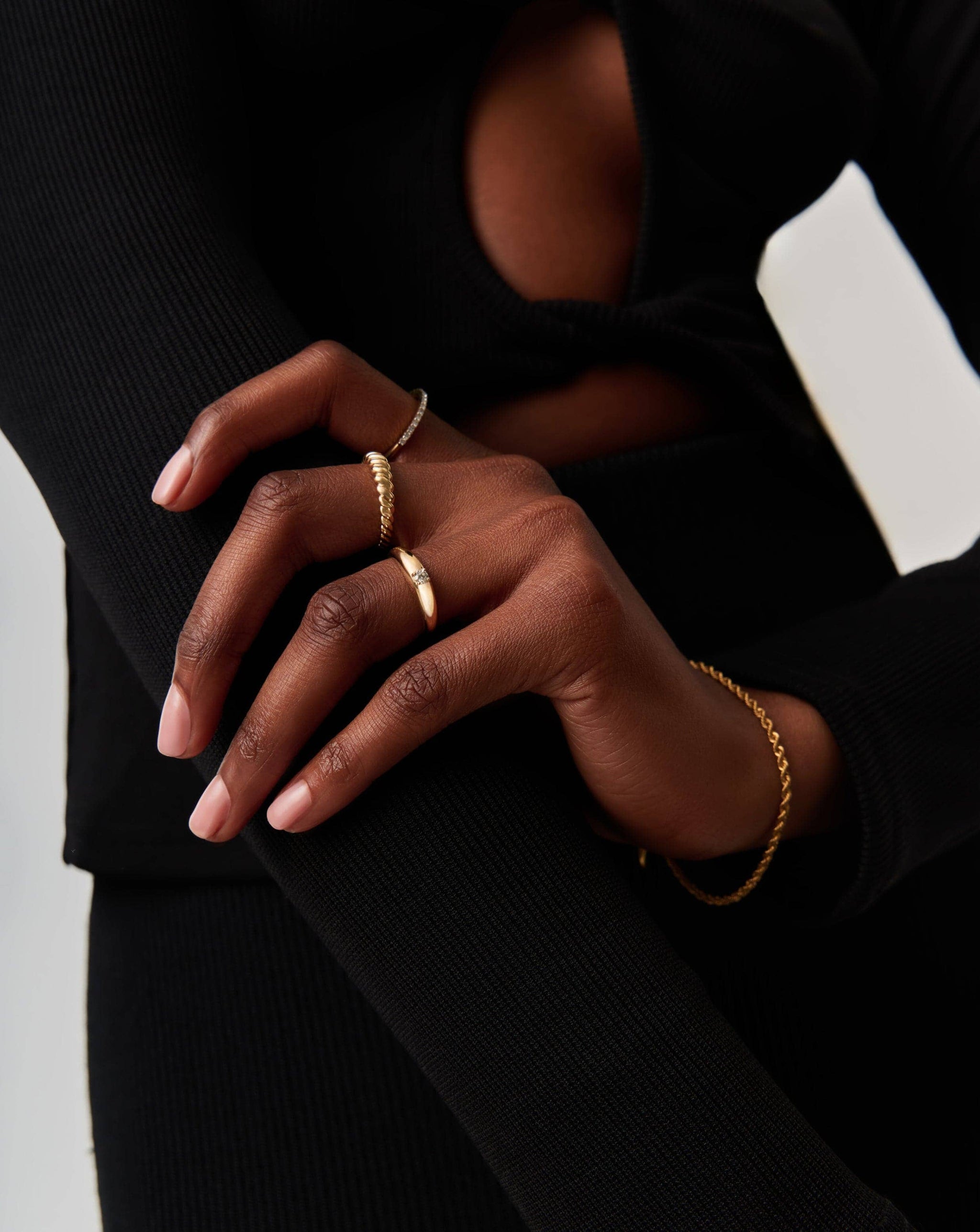 Fine Single Diamond Classic Dome Ring | 14k Solid Gold/Diamond Rings Missoma 