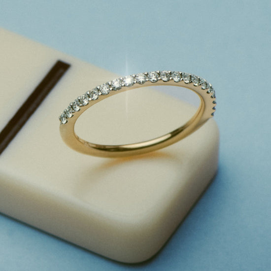 Fine Slim Half Eternity Ring | 14k Solid Gold/Diamond Rings Missoma 
