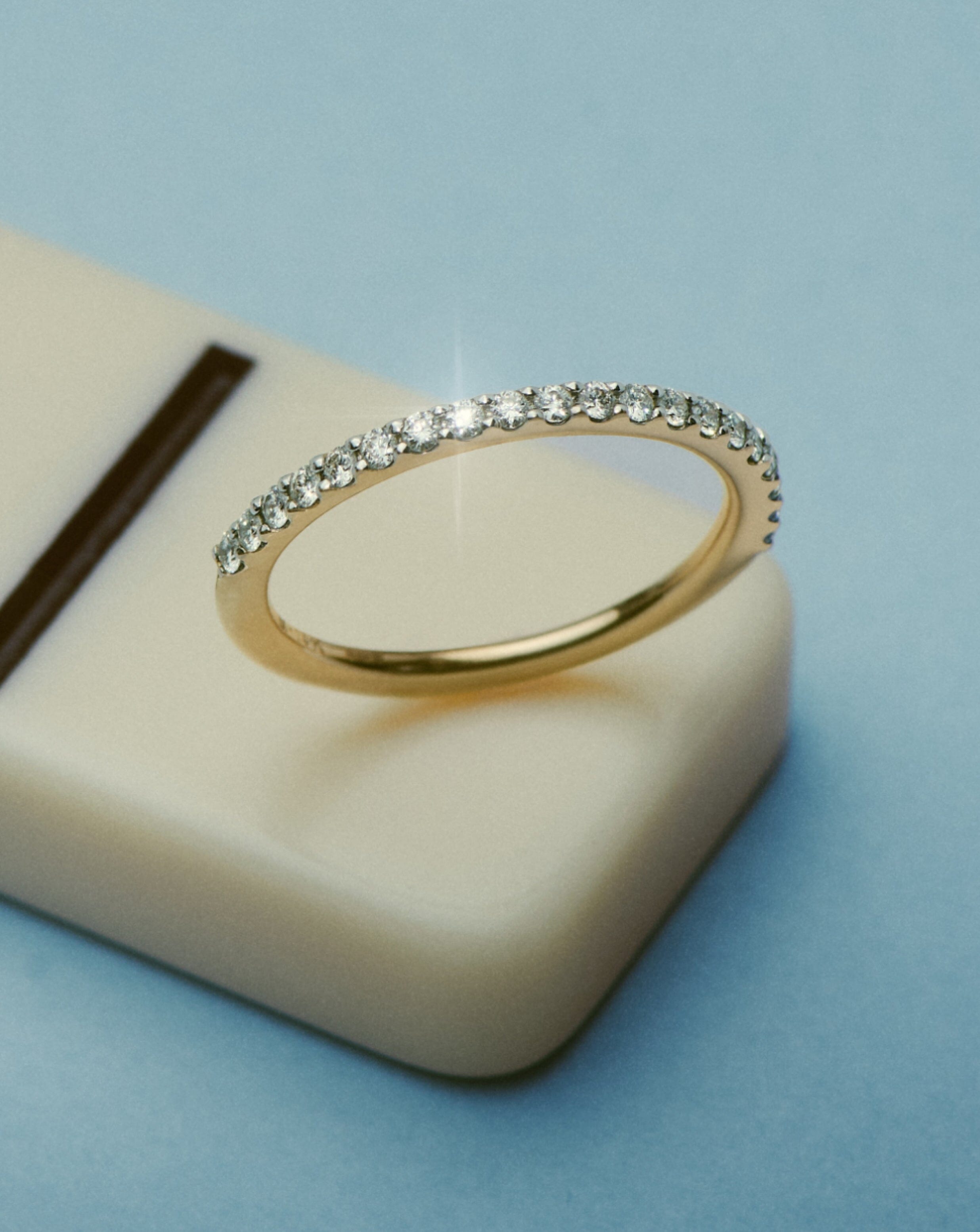 Fine Slim Half Eternity Ring | 14k Solid Gold/Diamond Rings Missoma 