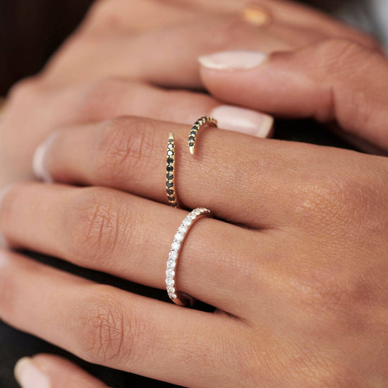 Fine Slim Half Eternity Ring | 14k Solid Gold/Diamond Rings Missoma 