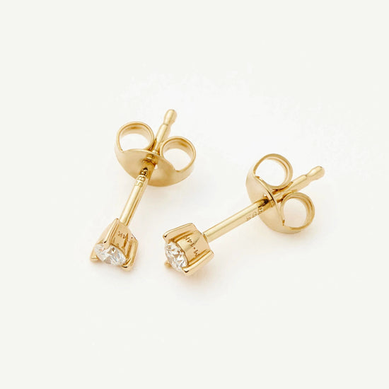 Fine Small Solitaire Diamond Stud Earrings | 14k Solid Gold Earrings Missoma 