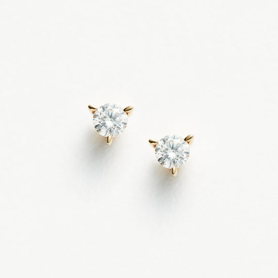 Fine Small Solitaire Diamond Stud Earrings | 14k Solid Gold Earrings Missoma 