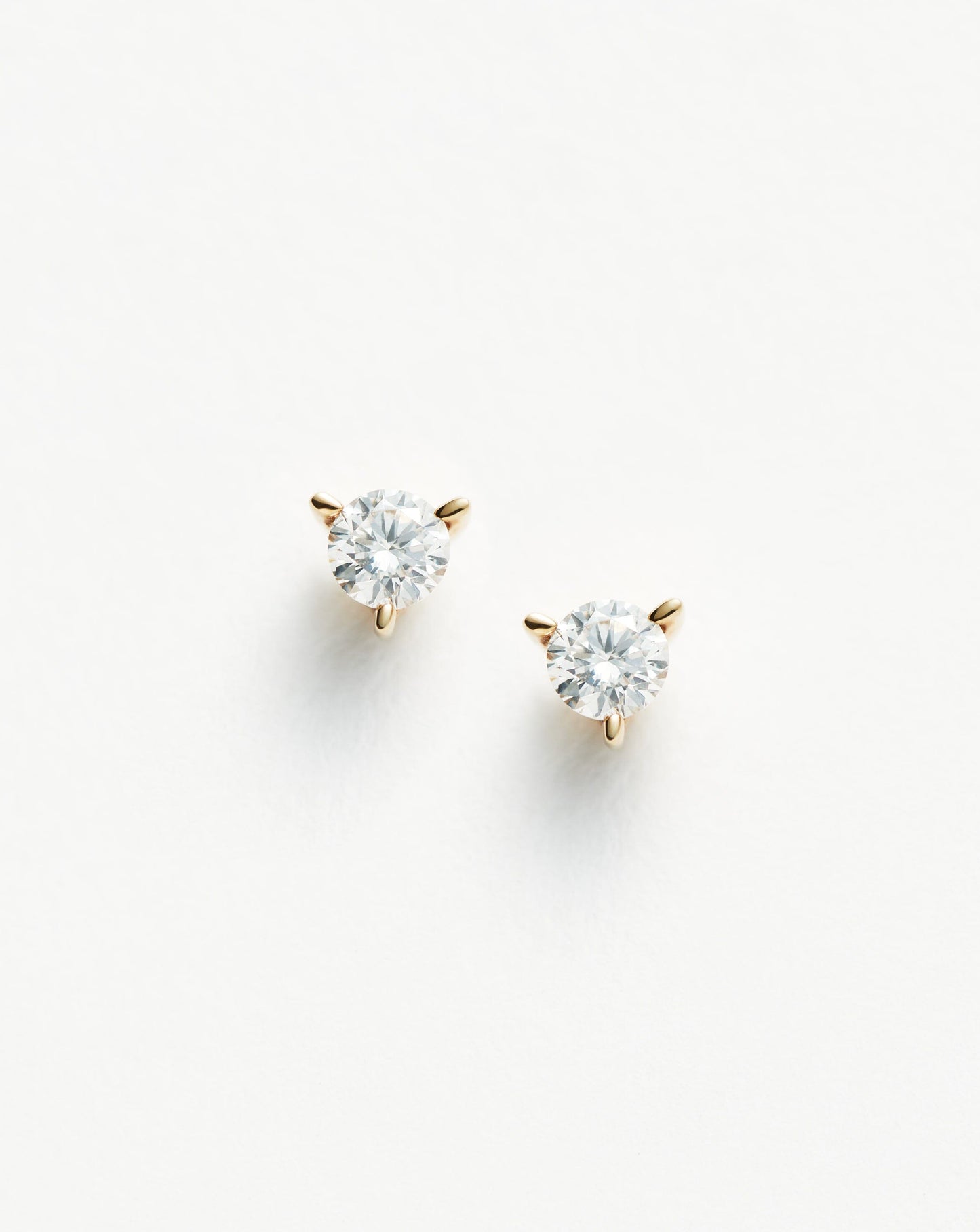 Fine Small Solitaire Diamond Stud Earrings | 14k Solid Gold Earrings Missoma 