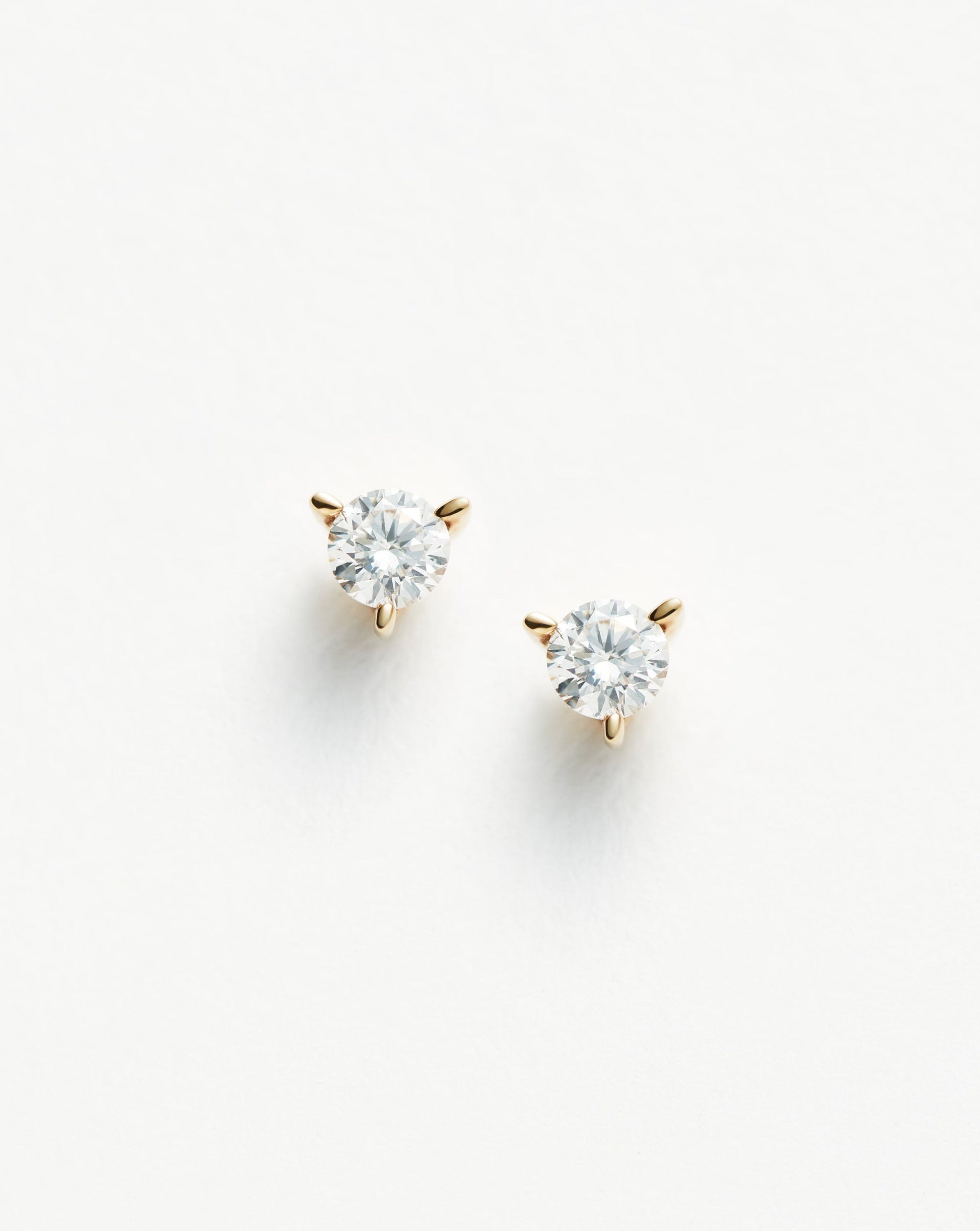 Fine Small Solitaire Diamond Stud Earrings | 14k Solid Gold Earrings Missoma 