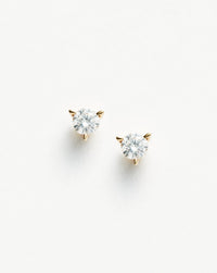 Fine Small Solitaire Diamond Stud Earrings | 14k Solid Gold Earrings Missoma 