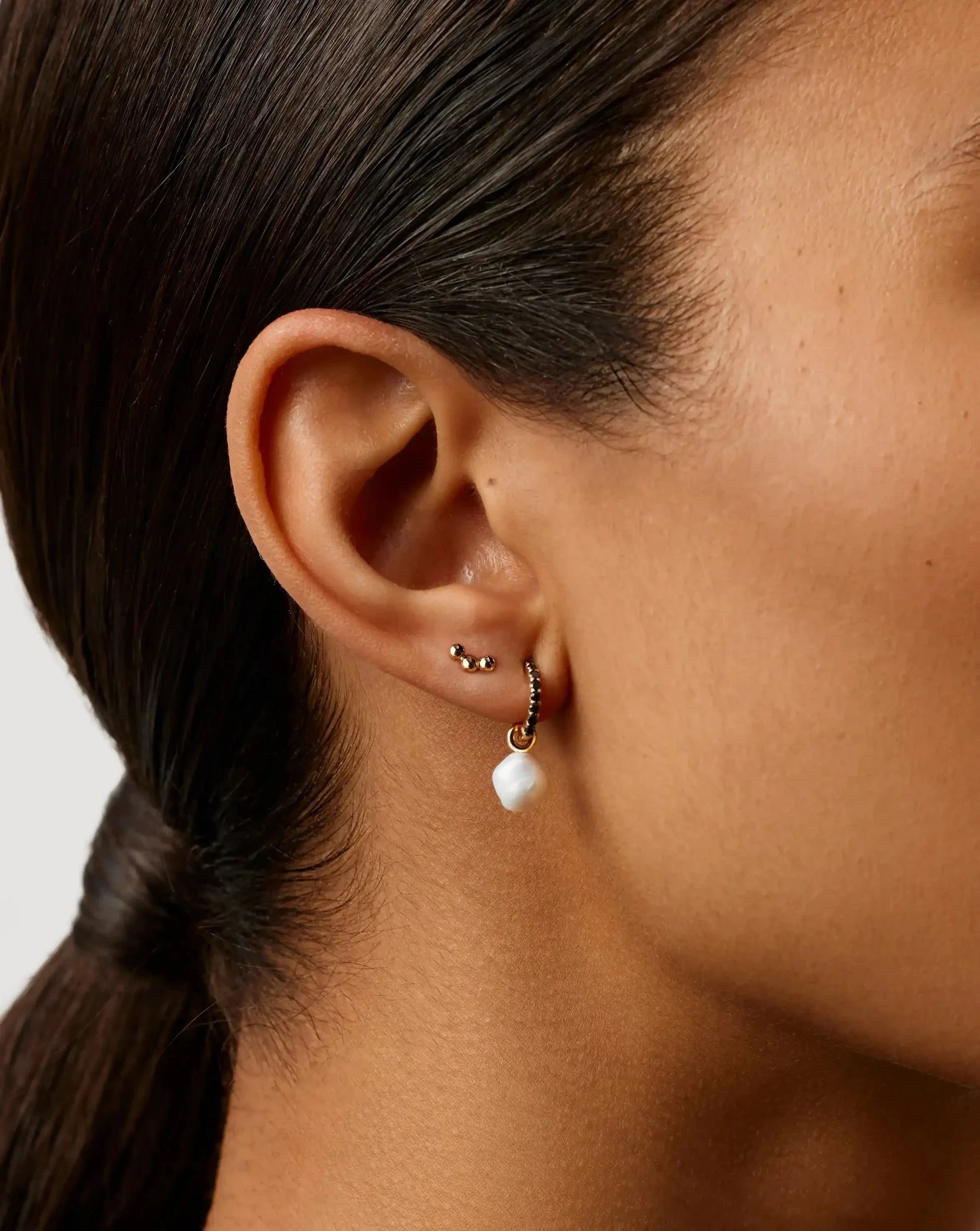 Fine Trio Piercing Stud Earring | 14k Yellow Gold Earrings Missoma 