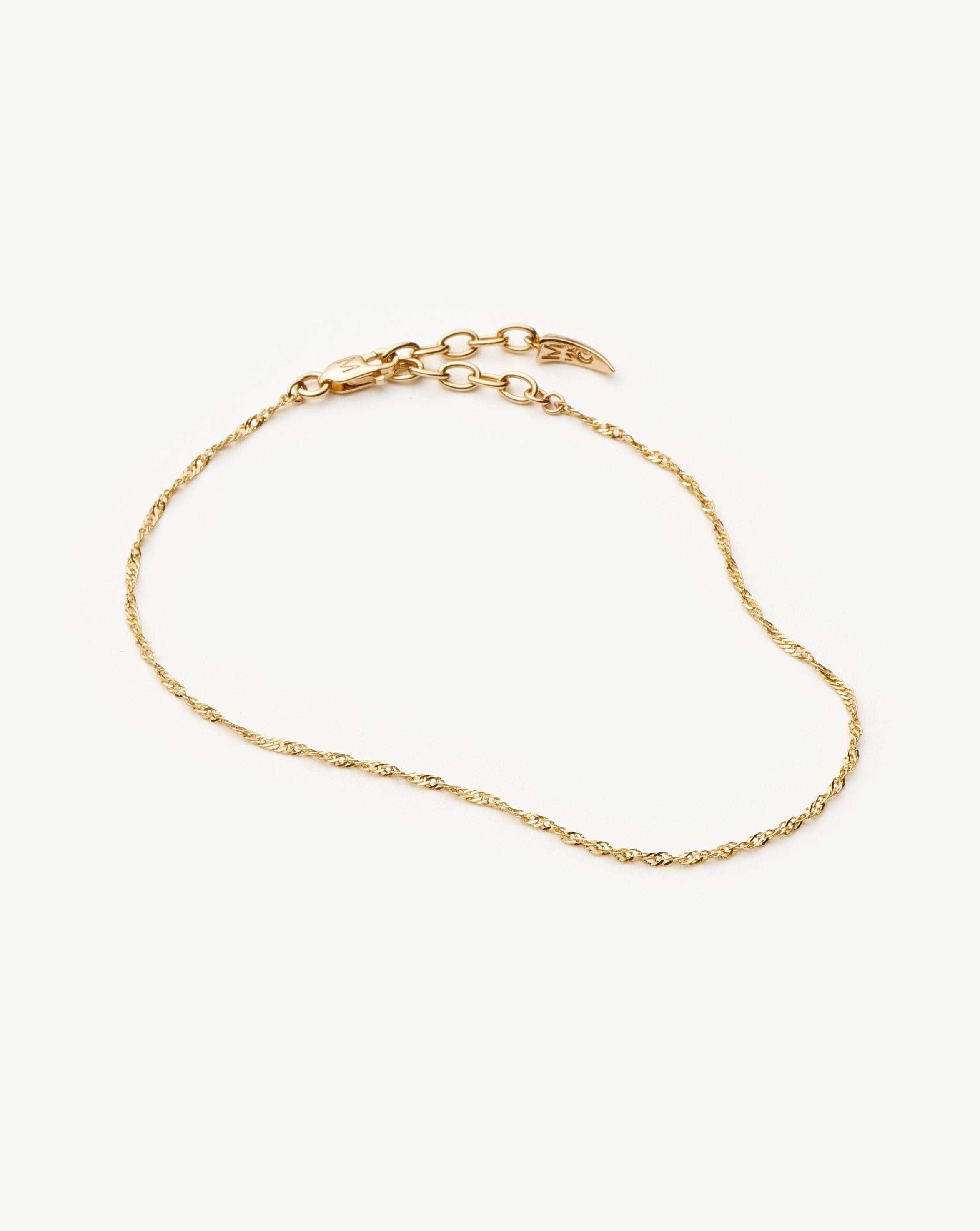 Fine Twisted Chain Bracelet | 14k Solid Gold Bracelets Missoma 