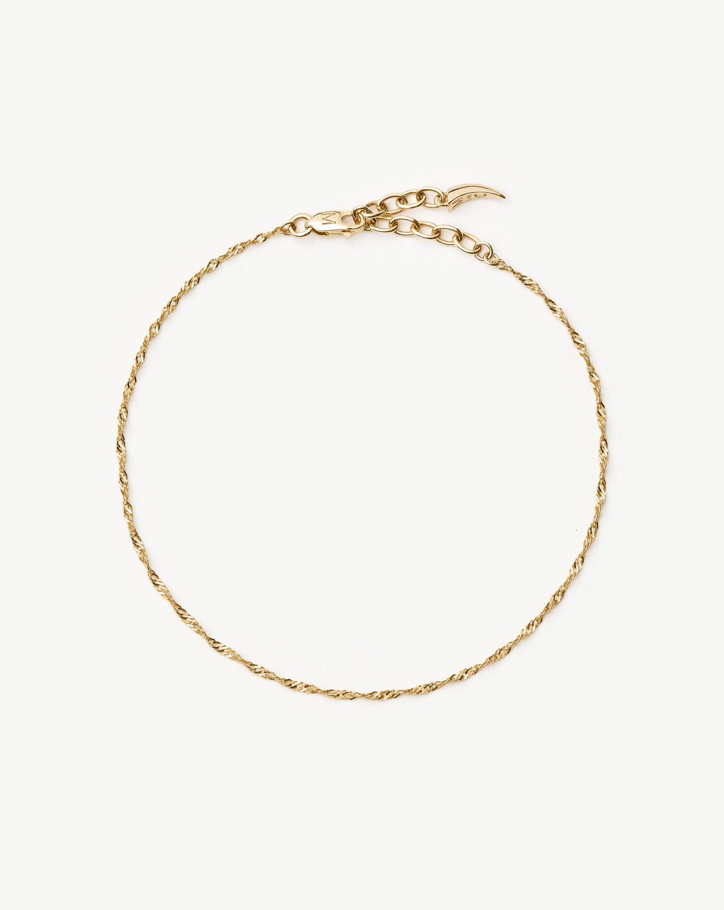 Fine Twisted Chain Bracelet | 14k Solid Gold Bracelets Missoma 