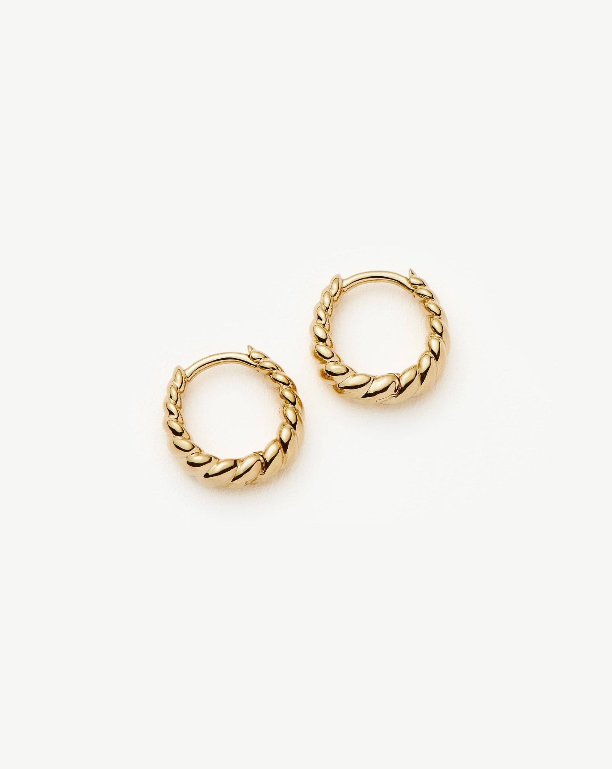 Fine Twisted Huggies | 14k Solid Gold Earrings Missoma 