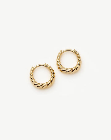 Fine Twisted Huggies | 14k Solid Gold Earrings Missoma 