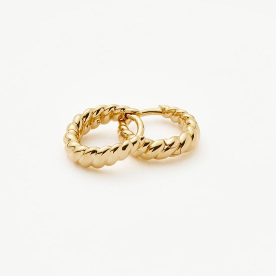 Fine Twisted Huggies | 14k Solid Gold Earrings Missoma 