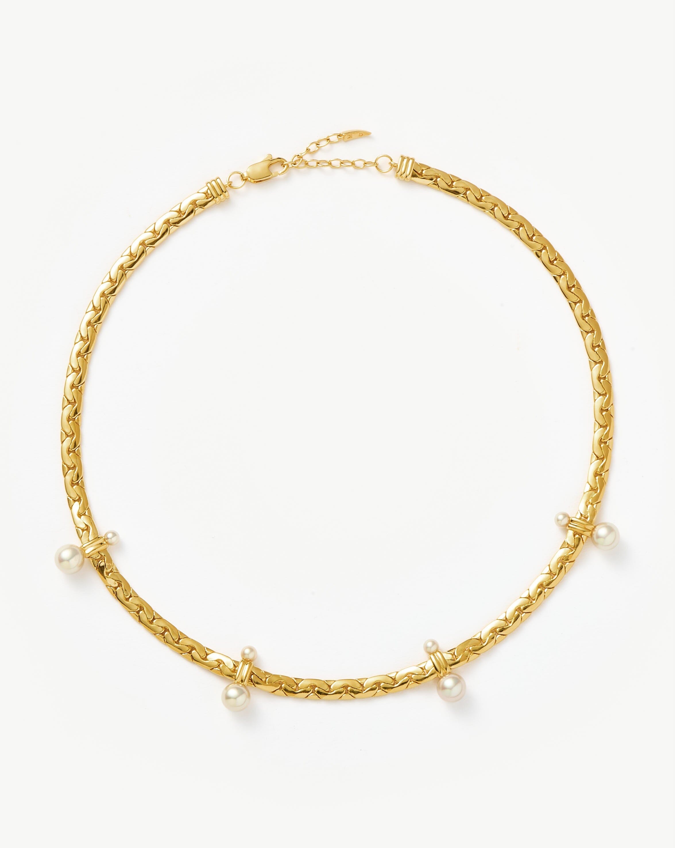 Floating Pearl Cobra Chain Choker | 18k Gold Plated/Pearl Necklaces Missoma 