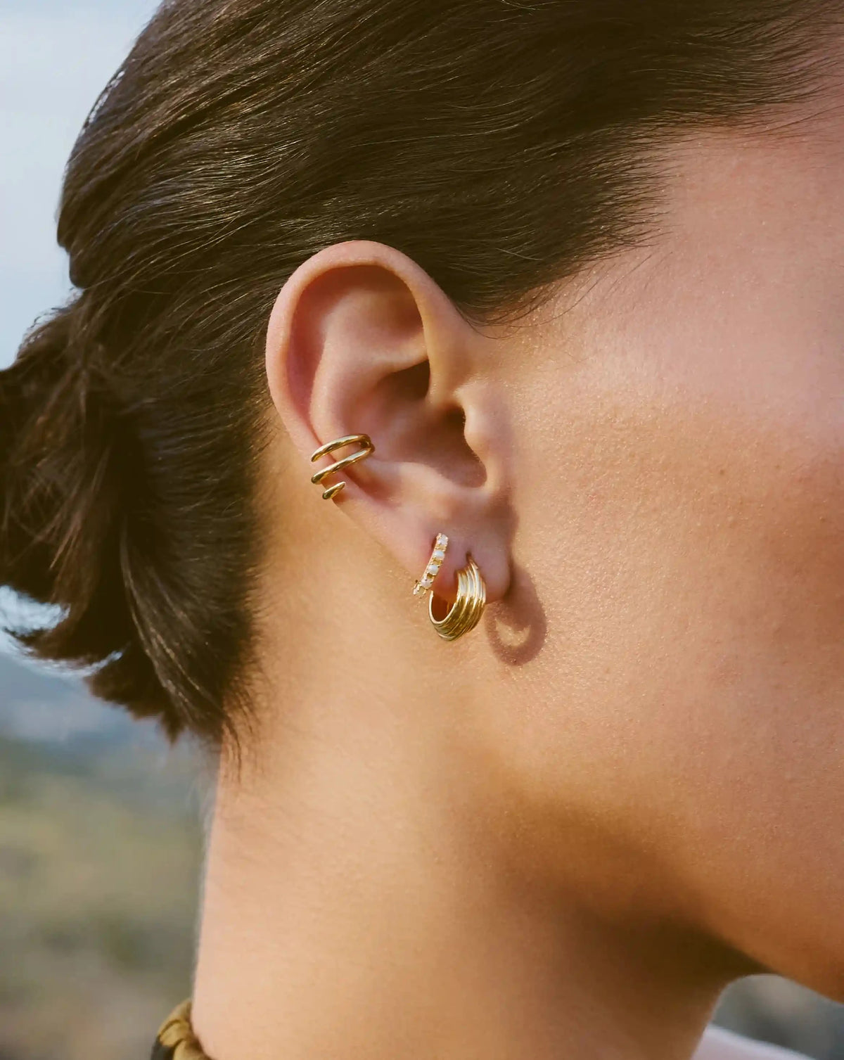 Gemstone Huggies | 18k Gold Vermeil/Pearl Earrings Missoma 
