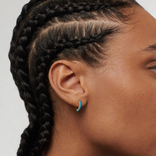 Gemstone Huggies | 18k Gold Vermeil/Turquoise Earrings Missoma 