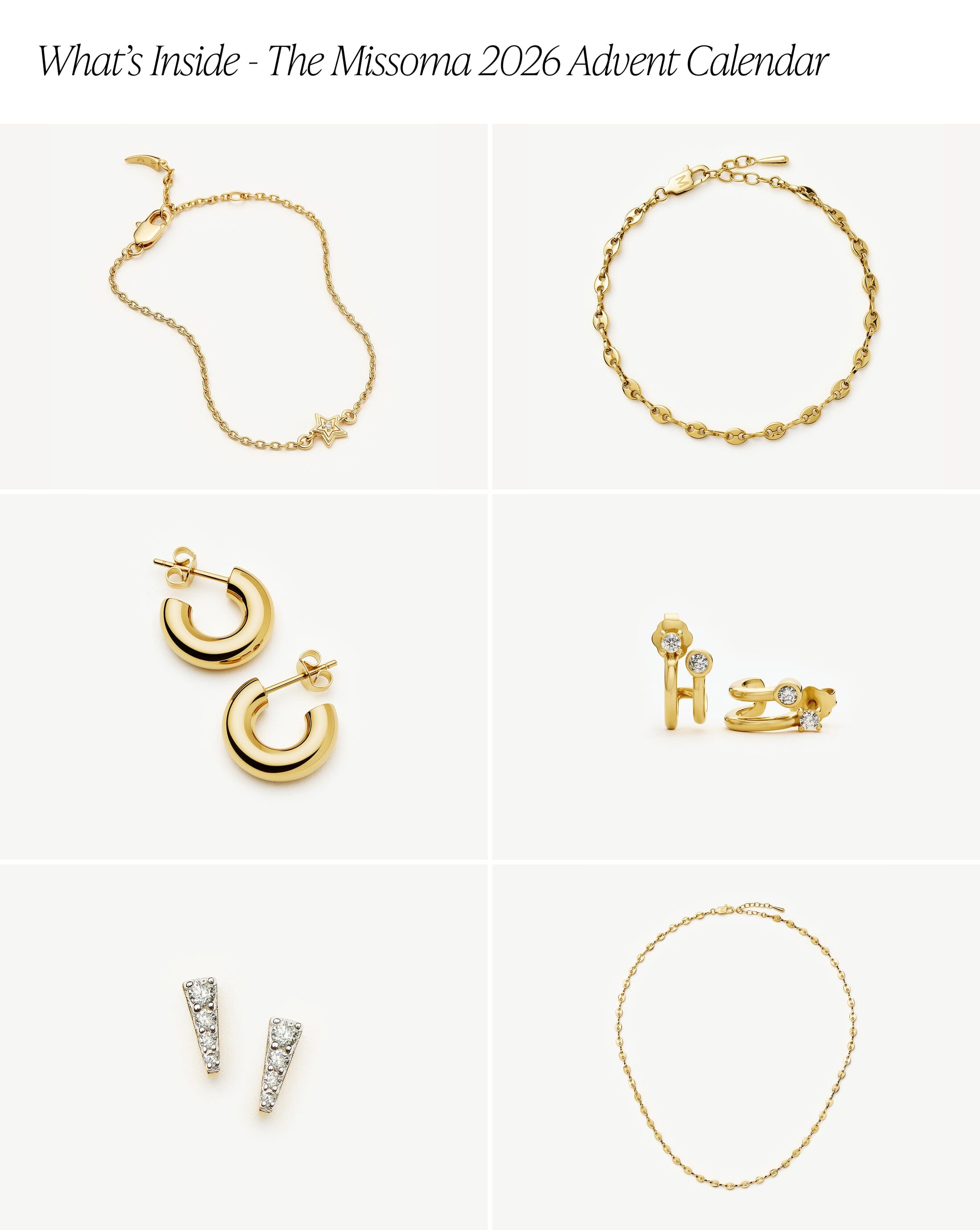 Gold Jewelry Advent Calendar | 18k Gold Plated Advent Calendar Missoma 