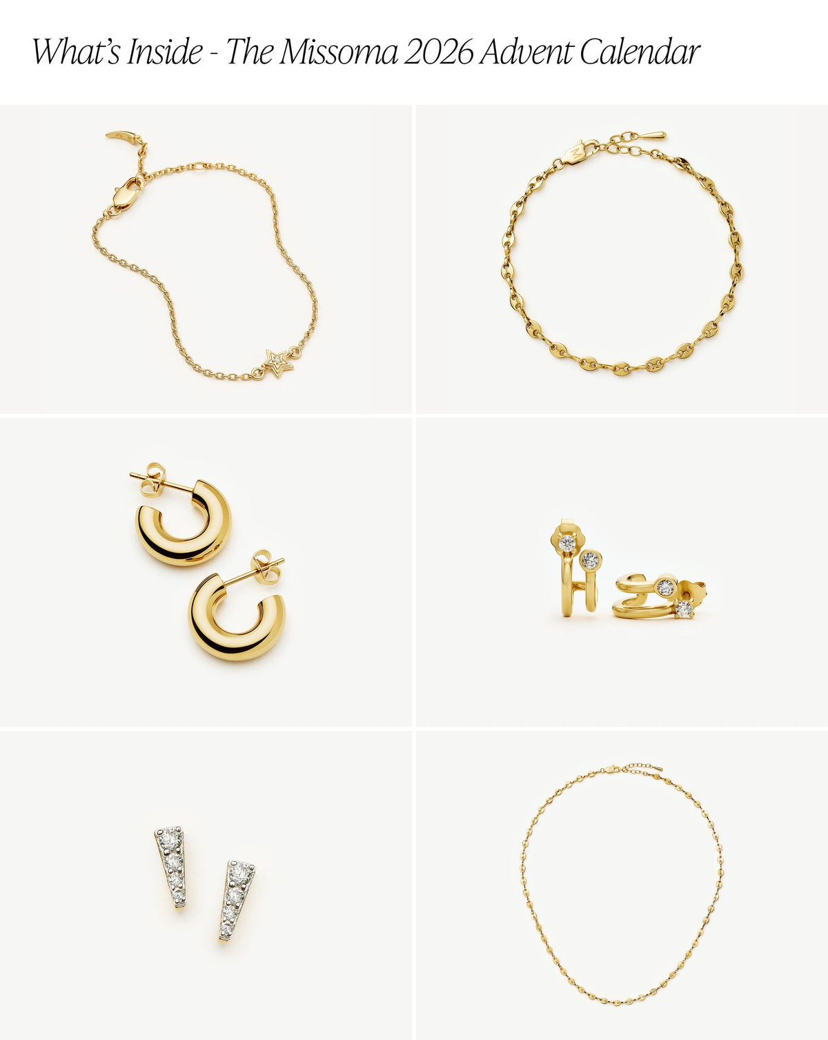 Gold Jewelry Advent Calendar | 18k Gold Plated Advent Calendar Missoma 
