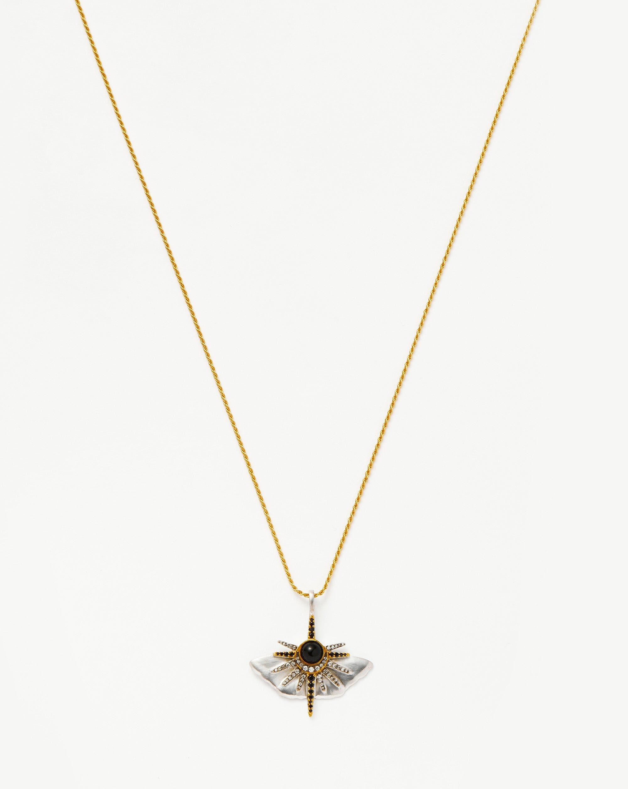 Harris Reed Emerging Butterfly Necklace | Silver Plated/Black Onyx Necklaces Missoma 