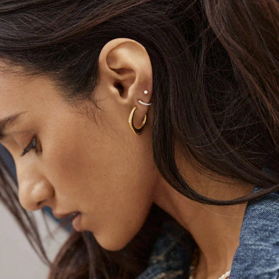 Harris Reed Fearless Medium Hoop Earrings | 18k Gold Plated/Cubic Zirconia Earrings Missoma 