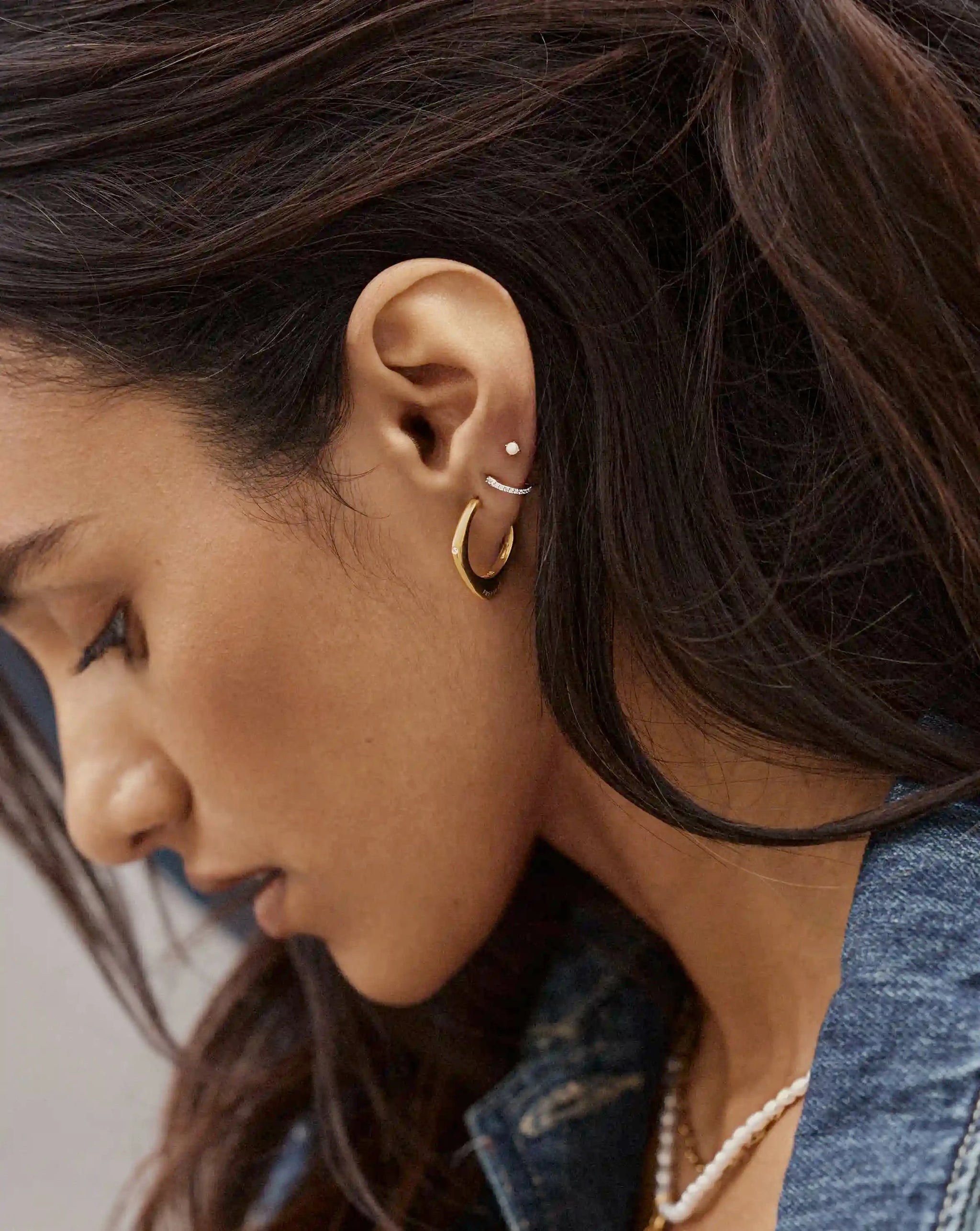 Harris Reed Fearless Medium Hoop Earrings | 18k Gold Plated/Cubic Zirconia Earrings Missoma 