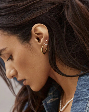 Harris Reed Fearless Medium Hoop Earrings | 18k Gold Plated/Cubic Zirconia Earrings Missoma 