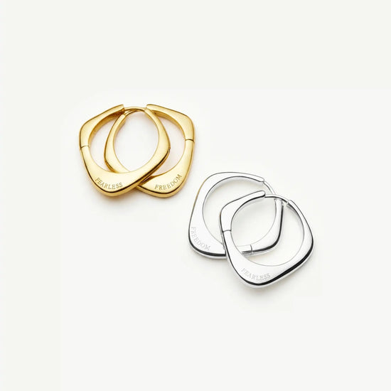 Harris Reed Fearless Medium Hoop Earrings | 18k Gold Plated/Cubic Zirconia Earrings Missoma 