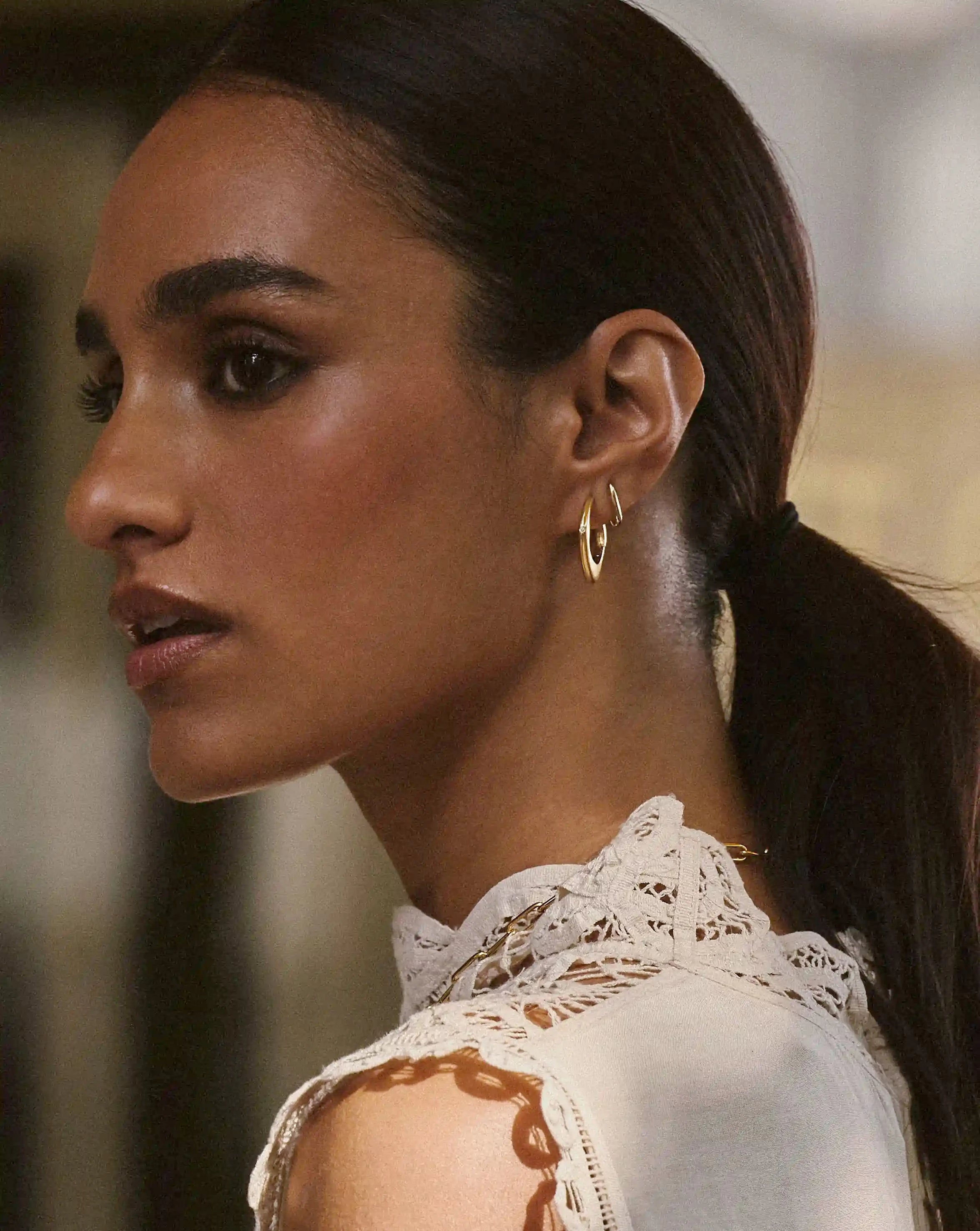 Harris Reed Fearless Medium Hoop Earrings | 18k Gold Plated/Cubic Zirconia Earrings Missoma 