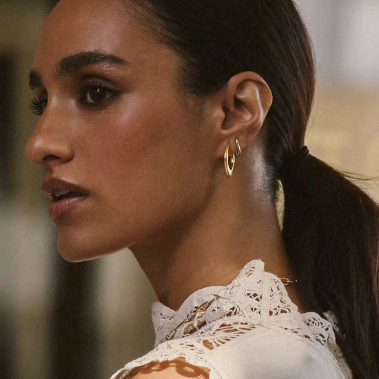 Harris Reed Fearless Medium Hoop Earrings | 18k Gold Plated/Cubic Zirconia Earrings Missoma 