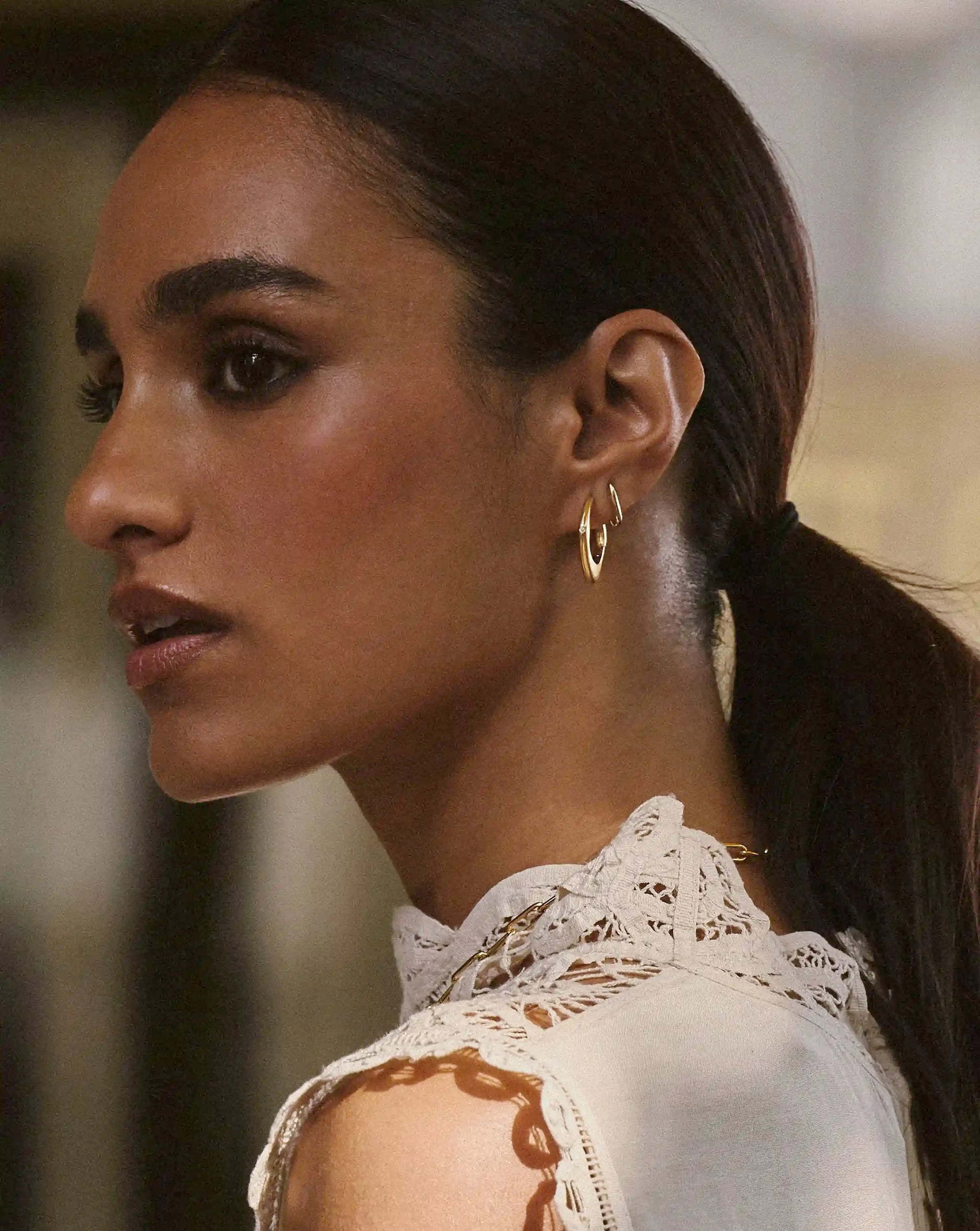 Harris Reed Fearless Medium Hoop Earrings | 18k Gold Plated/Cubic Zirconia Earrings Missoma 