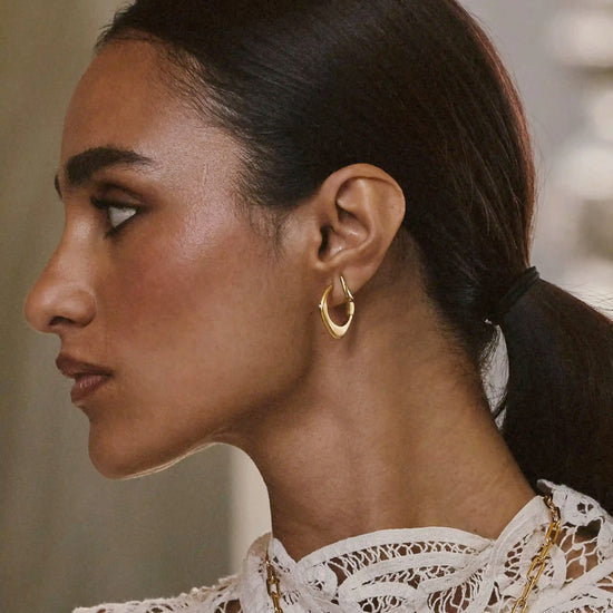 Harris Reed Fearless Medium Hoop Earrings | 18k Gold Plated/Cubic Zirconia Earrings Missoma 