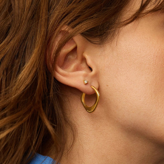Harris Reed Fearless Medium Hoop Earrings | 18k Gold Plated/Cubic Zirconia Earrings Missoma 