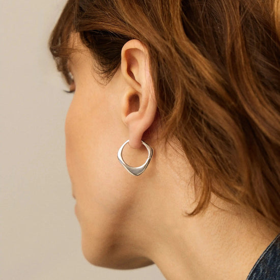 Harris Reed Fearless Medium Hoop Earrings | Silver Plated/Cubic Zirconia Earrings Missoma 