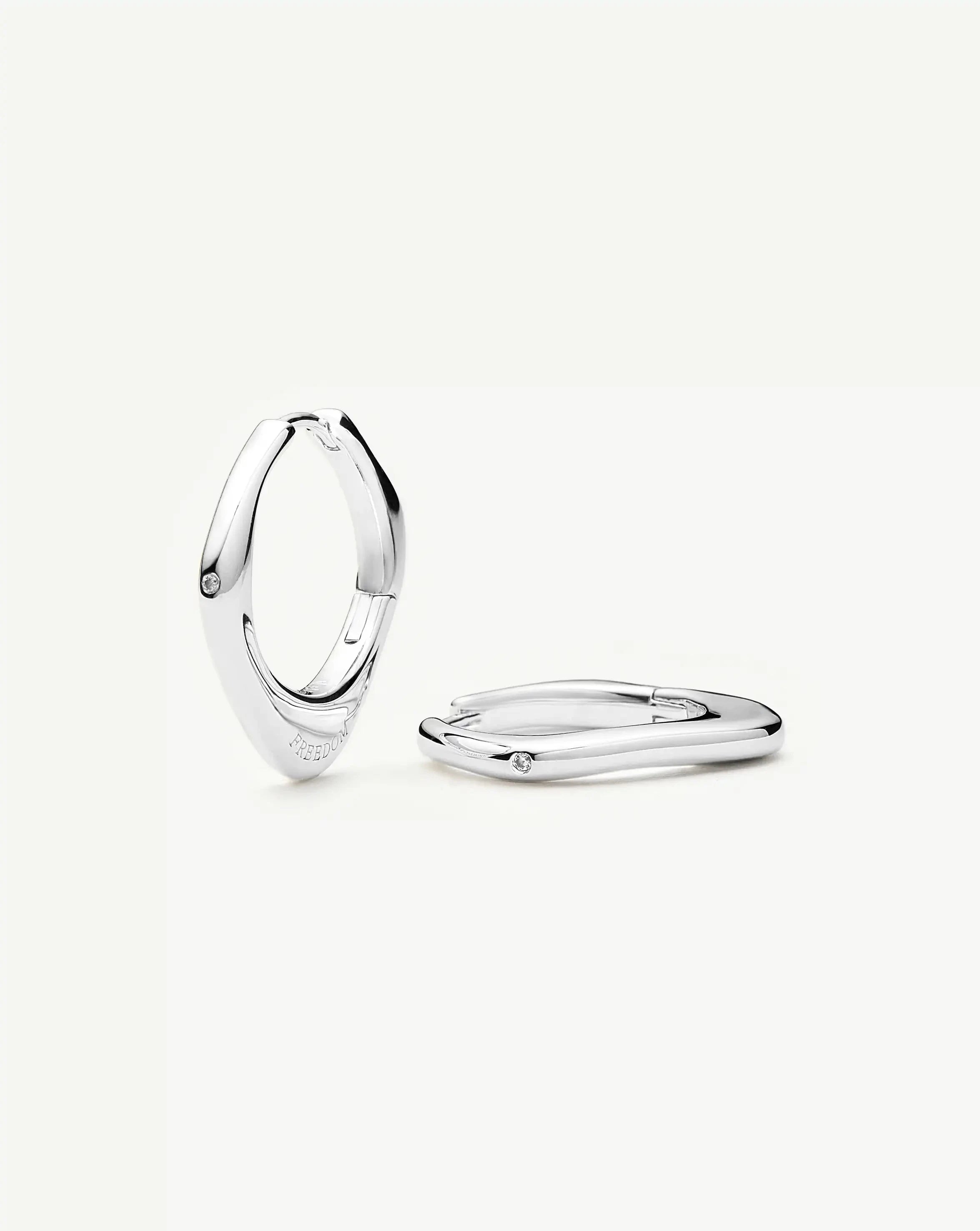 Harris Reed Fearless Medium Hoop Earrings | Silver Plated/Cubic Zirconia Earrings Missoma 