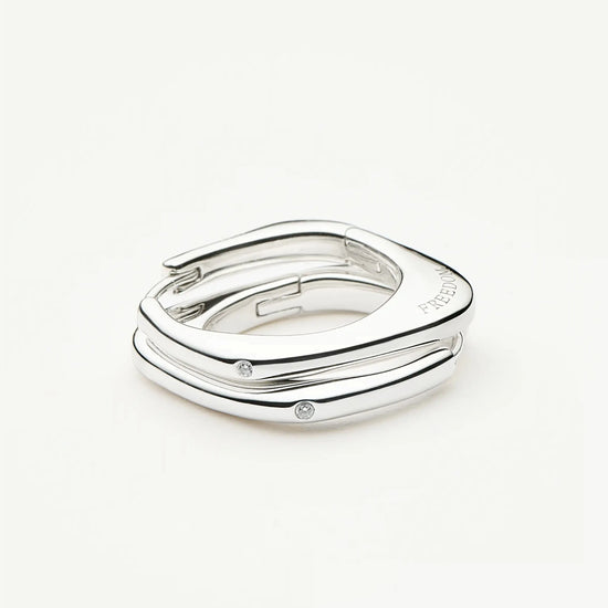 Harris Reed Fearless Medium Hoop Earrings | Silver Plated/Cubic Zirconia Earrings Missoma 