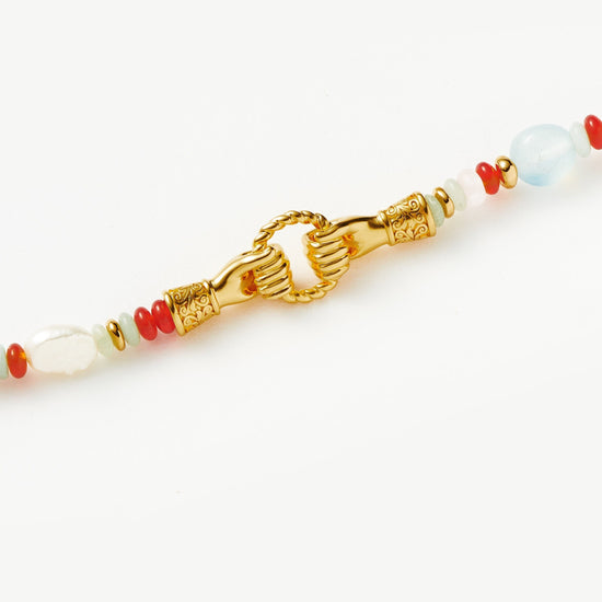 Harris Reed In Good Hands Beaded Gemstone Bracelet | 18k Gold Plated/Multi Gemstone & Pearl Bracelets Missoma 