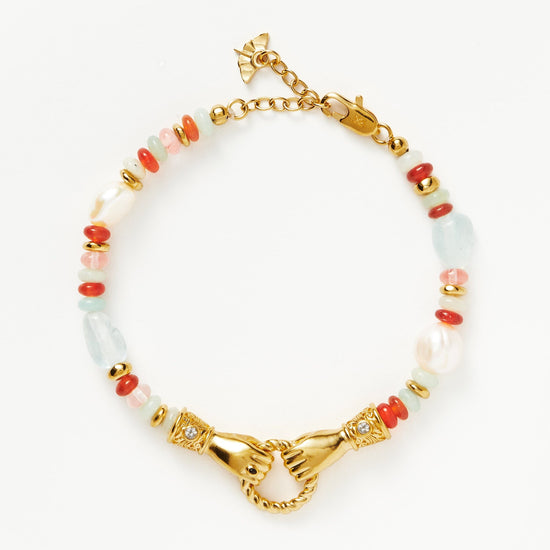 Harris Reed In Good Hands Beaded Gemstone Bracelet | 18k Gold Plated/Multi Gemstone & Pearl Bracelets Missoma 