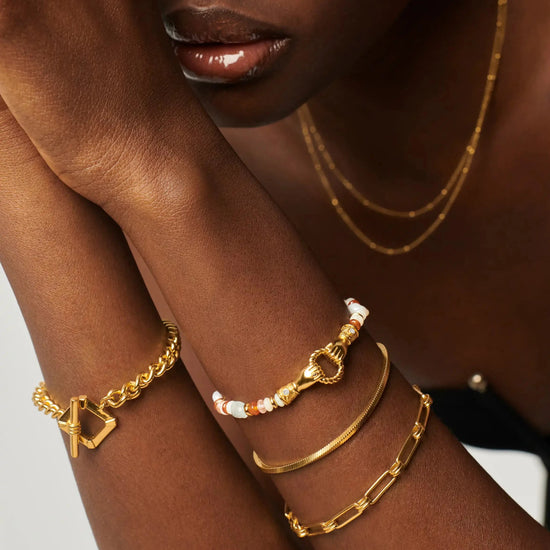 Harris Reed In Good Hands Beaded Gemstone Bracelet | 18k Gold Plated/Multi Gemstone & Pearl Bracelets Missoma 