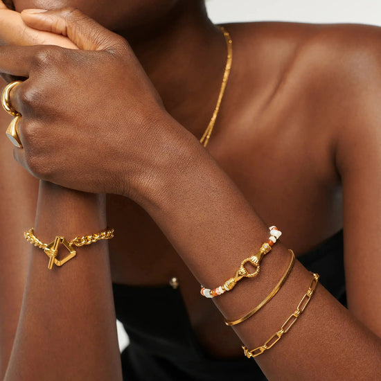 Harris Reed In Good Hands Beaded Gemstone Bracelet | 18k Gold Plated/Multi Gemstone & Pearl Bracelets Missoma 