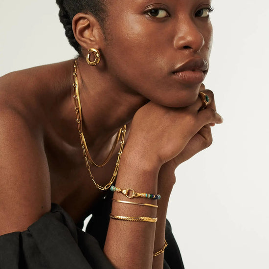 Harris Reed In Good Hands Beaded Gemstone Bracelet | 18k Gold Plated/Turquoise, Lapis & Pearl Bracelets Missoma 