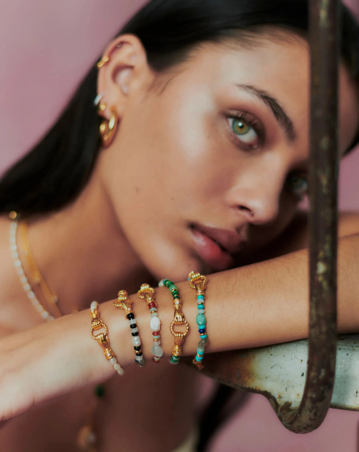 Lapis Reed Harris Reed In Good Hands Beaded Gemstone Bracelet - Gold/Turq | Missoma US