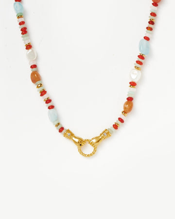 Harris Reed In Good Hands Beaded Gemstone Necklace | 18k Gold Plated/Multi Gemstone & Pearl Necklaces Missoma 