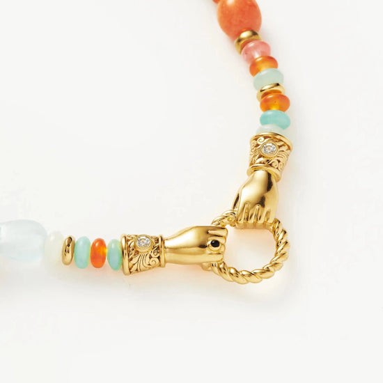 Harris Reed Arrows Harris Reed In Good Hands Beaded Gemstone Gold Necklace | Missoma US