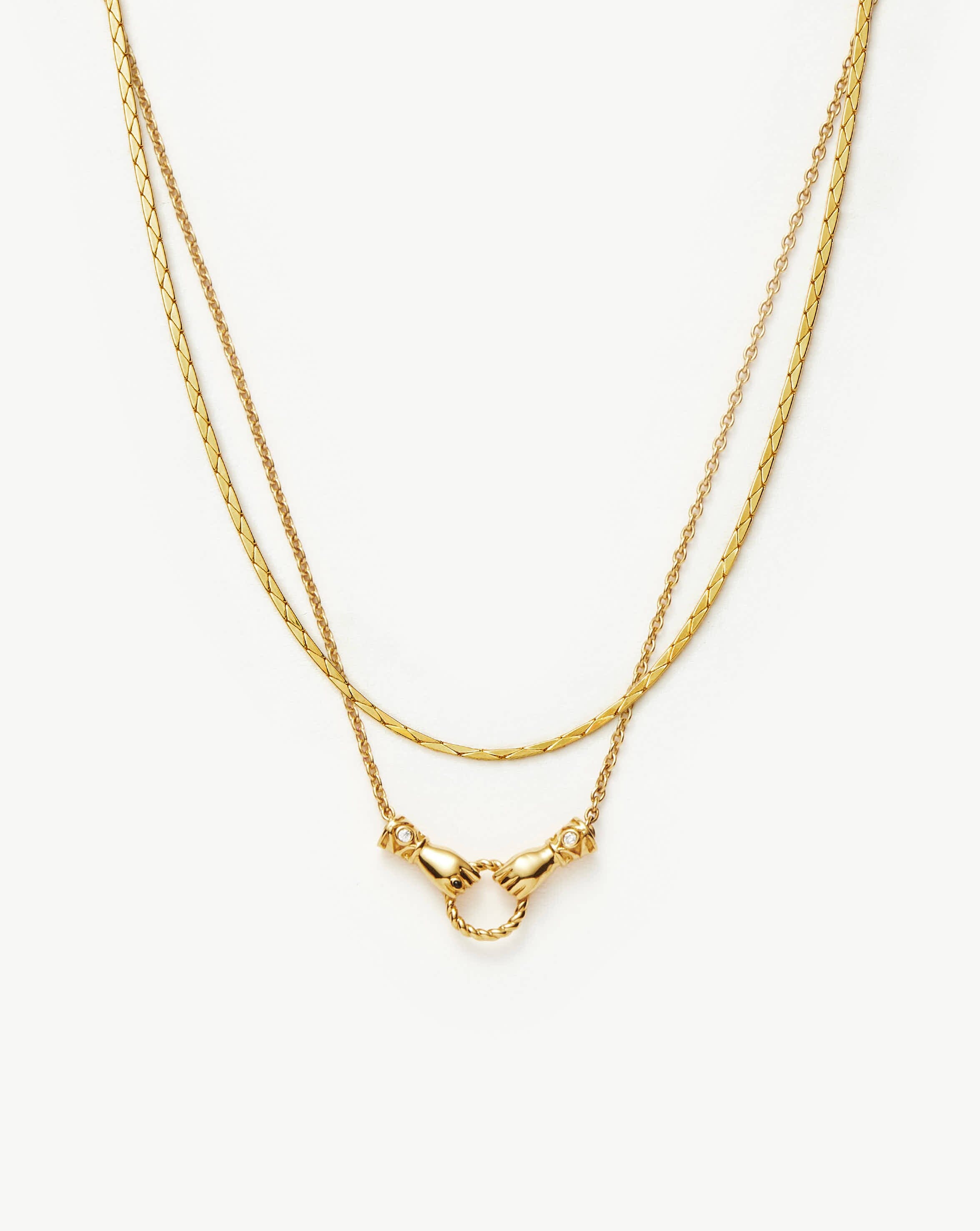 Harris Reed In Good Hands Chain Necklace Set | 18k Gold Plated Layering Sets Missoma 