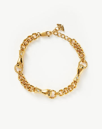 Harris Reed In Good Hands Charm Bracelet | 18k Gold Plated/Black Onyx & Pearl Bracelets Missoma 